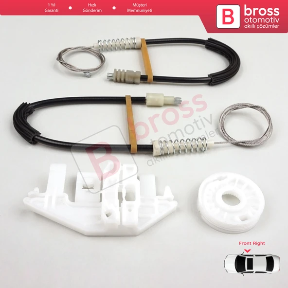 Peugeot 406 8B 8E/F 1995-2004 4/5 Kapı 9222F4 İçin Ön Sağ Kapı Cam Kriko Tamir Seti - 3