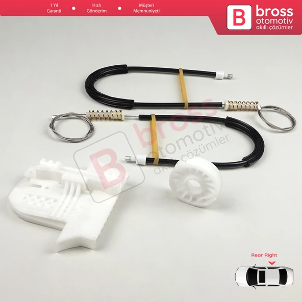 Ford Mondeo MK4 BA7 2007-2015 4/5 Kapı 7S71A27000 İçin Arka Sağ Kapı Cam Kriko Tamir Seti - 5