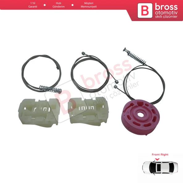 Hyundai I30 MK1 FD 2007-2012 5-Kapı 824812L001 İçin Elektrikli Ön Sağ Cam Kriko Tamir Seti - 4