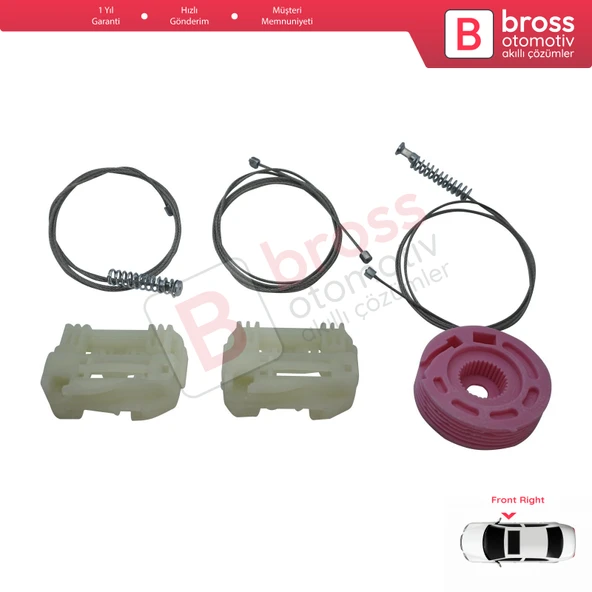 Hyundai I30 MK1 FD 2007-2012 5-Kapı 824812L001 İçin Elektrikli Ön Sağ Cam Kriko Tamir Seti - 2