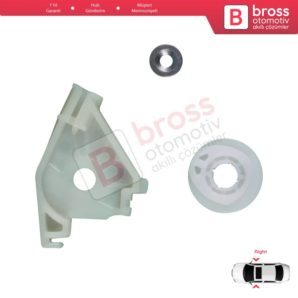 Audi A4 S4 B6 B7 8E B8 8K Seat Exeo 3R 4/5 Kapı İçin Ön Cam Kriko Tamir Sağ Köşe Makara Seti - 3