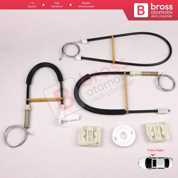 Skoda Octavia MK1 2001-2010 Makyajlı Kasa 1U0837462B İçin Elektrikli Ön Sağ Cam Kriko Tamir Seti - 2