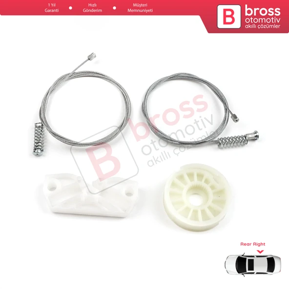 Mercedes CLK Class W209 C209 A209 2002-2009 Coupe Convertible İçin Arka Sağ Cam Kriko Tamir Seti ürün görseli