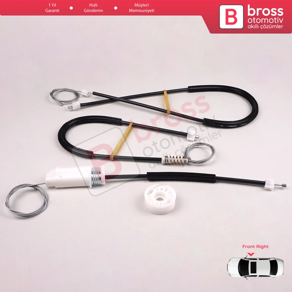 VW New Beetle Cabriolet Convertible 2003-2010 1Y0837462 İçin Elektrikli Ön Sağ Cam Kriko Tamir Seti - 4