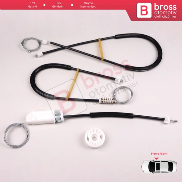 VW New Beetle Cabriolet Convertible 2003-2010 1Y0837462 İçin Elektrikli Ön Sağ Cam Kriko Tamir Seti