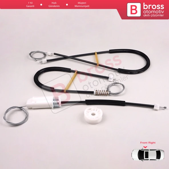 VW New Beetle Cabriolet Convertible 2003-2010 1Y0837462 İçin Elektrikli Ön Sağ Cam Kriko Tamir Seti - 3