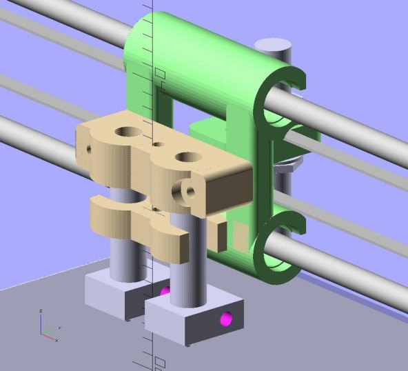 Ekobotlar - Çift Hotend Fix. Plastik Aparat