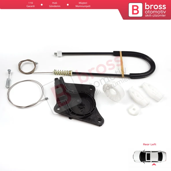 VW New Beetle Cabriolet Convertible 2003-2010 1Y0898291 İçin Elektrikli Arka Sol Cam Kriko Seti - Resim 5