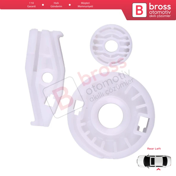 VW Beetle Cabriolet 2003-2010 İçin Arka Sol Sürgülü Cam Seti - 5