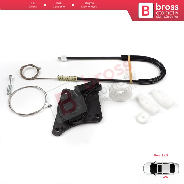 VW New Beetle Cabriolet Convertible 2003-2010 1Y0898291 İçin Elektrikli Arka Sol Cam Kriko Seti - Resim 4