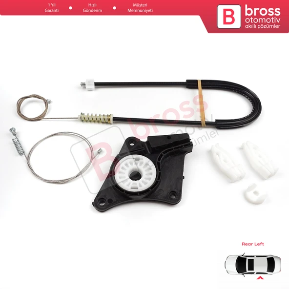 VW New Beetle Cabriolet Convertible 2003-2010 1Y0898291 İçin Elektrikli Arka Sol Cam Kriko Seti - Resim 3