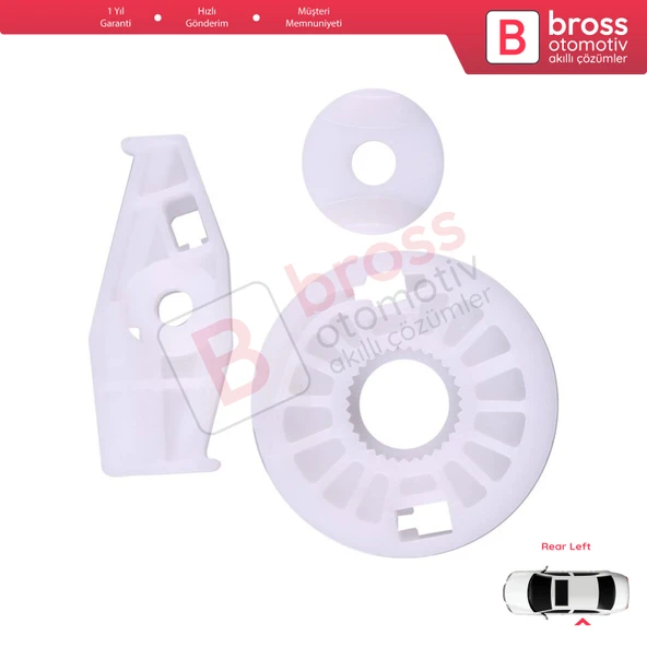 VW Beetle Cabriolet 2003-2010 İçin Arka Sol Sürgülü Cam Seti - 3