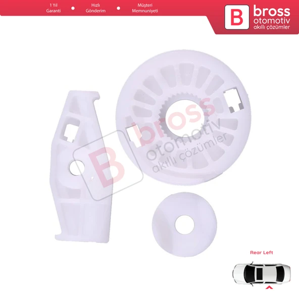 VW Beetle Cabriolet 2003-2010 İçin Arka Sol Sürgülü Cam Seti - 4