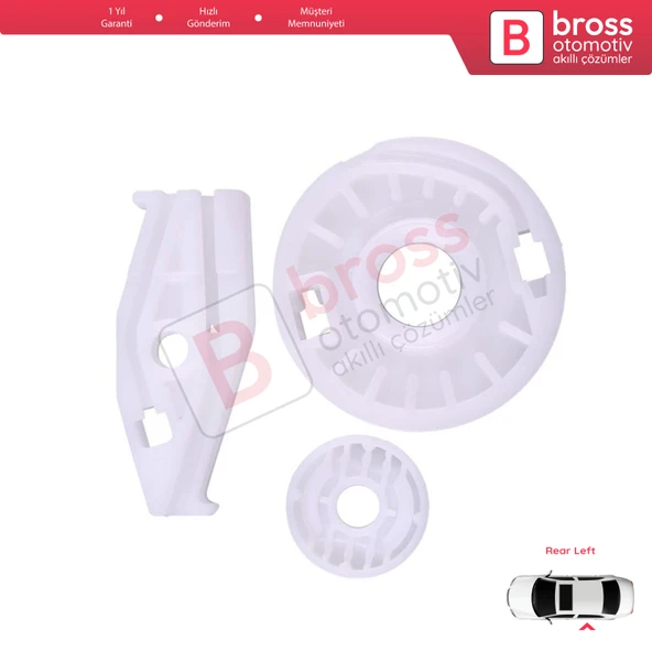 VW Beetle Cabriolet 2003-2010 İçin Arka Sol Sürgülü Cam Seti - 2