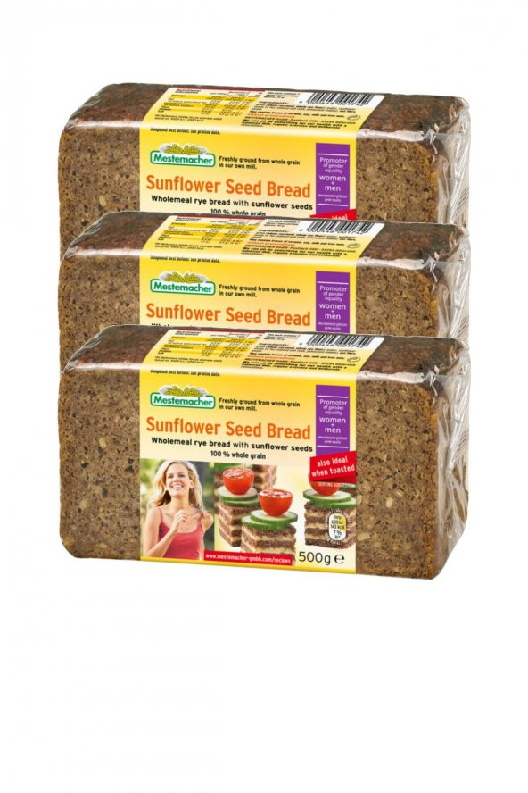Mestemacher Ayçekirdekli Çavdarlı Tam Tahıl Ekmeği 500g 3 Adet Sunflower Seed Bread