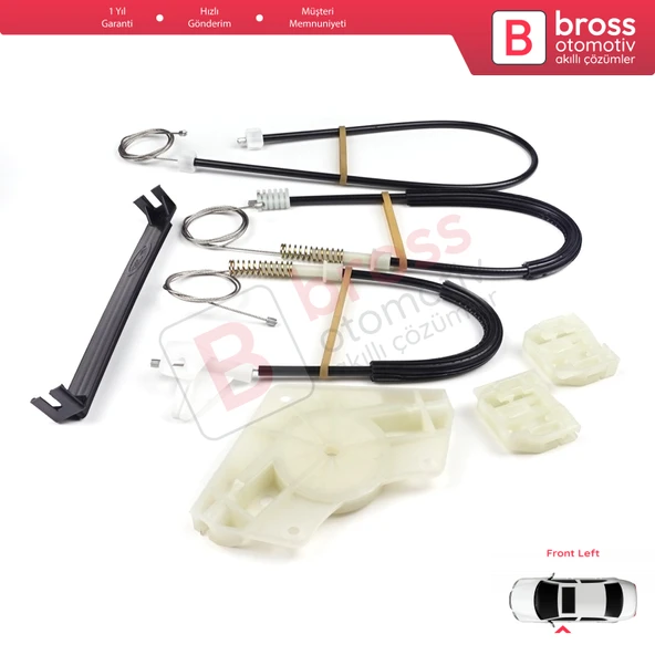 Skoda Octavia MK1 2001-2010 Makyajlı Kasa İçin Elektrikli Ön Sol Kapı Cam Kriko Tamir Seti Kapaklı - 4