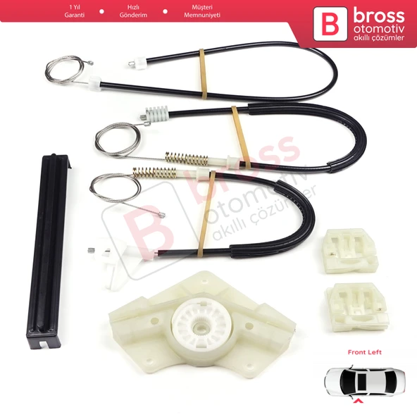 Skoda Octavia MK1 2001-2010 Makyajlı Kasa İçin Elektrikli Ön Sol Kapı Cam Kriko Tamir Seti Kapaklı