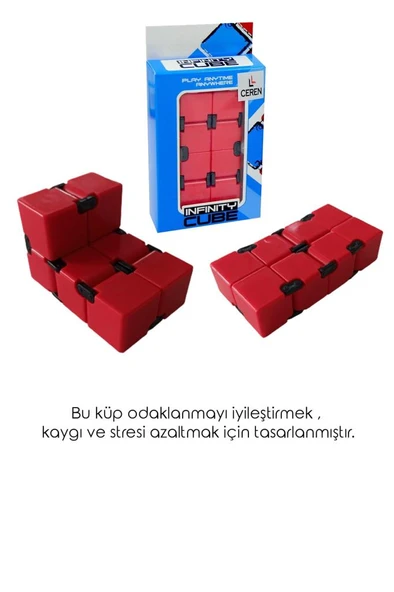 Stres Küpü Infinity Magic Cube - Kırmızı - 6