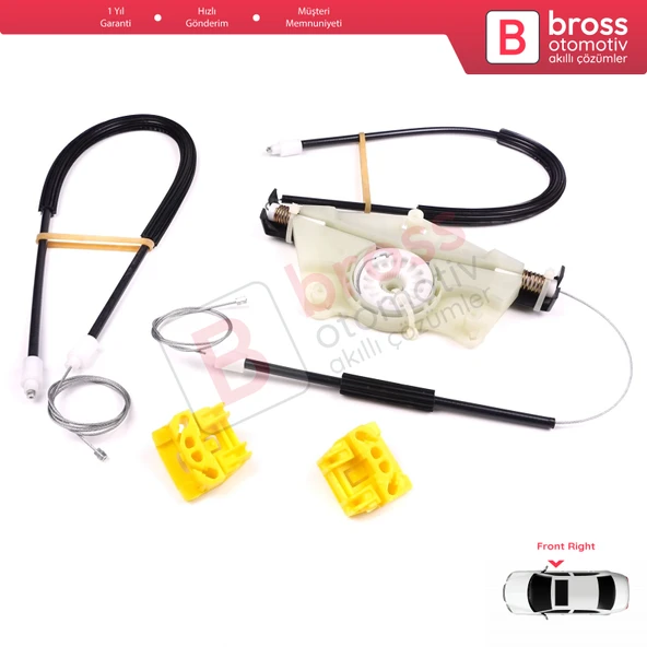 VW Golf MK4 1J1 1997-2006 2/3 Kapı HB Coupe 1J3837462 İçin Elektrikli Sağ Kapı Cam Kriko Tamir Seti - 5