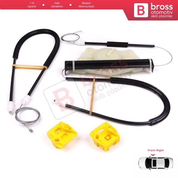 VW Golf MK4 1J1 1997-2006 2/3 Kapı HB Coupe 1J3837462 İçin Elektrikli Sağ Kapı Cam Kriko Tamir Seti - 3