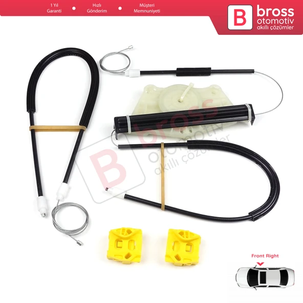 VW Golf MK4 1J1 1997-2006 2/3 Kapı HB Coupe 1J3837462 İçin Elektrikli Sağ Kapı Cam Kriko Tamir Seti - 2