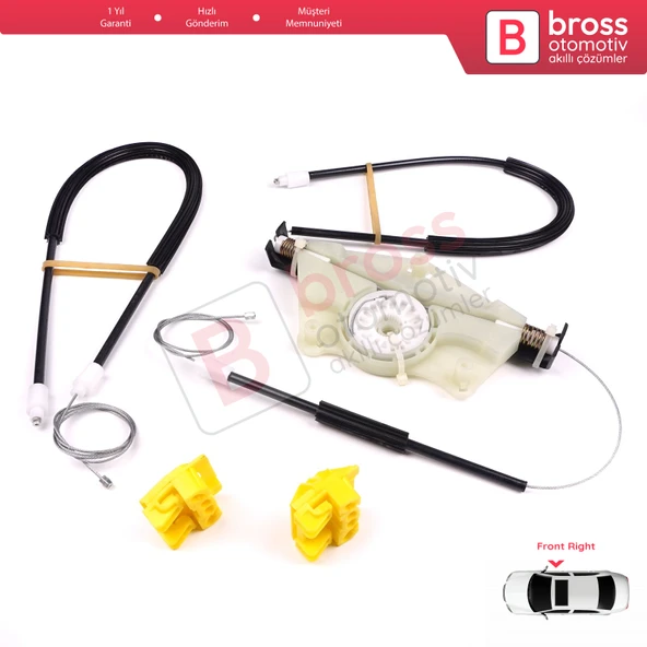 VW Golf MK4 1J1 1997-2006 2/3 Kapı HB Coupe 1J3837462 İçin Elektrikli Sağ Kapı Cam Kriko Tamir Seti - 4