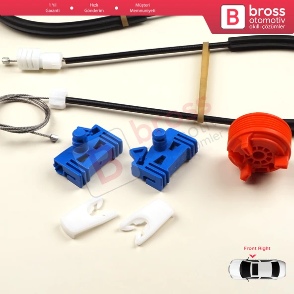 Renault Espace MK4 J81 JK JK0/1 2002-2015 8200017894 İçin Elektrikli Ön Sağ Cam Kriko Tamir Seti - 3