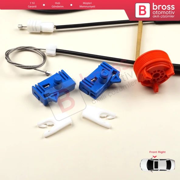 Renault Espace MK4 J81 JK JK0/1 2002-2015 8200017894 İçin Elektrikli Ön Sağ Cam Kriko Tamir Seti - 5