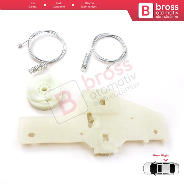 Peugeot 207 WA WC WK SW 2006–2015 5-Kapı 9224C9 İçin Elektrikli Arka Sağ Cam Kriko Tamir Seti - 2