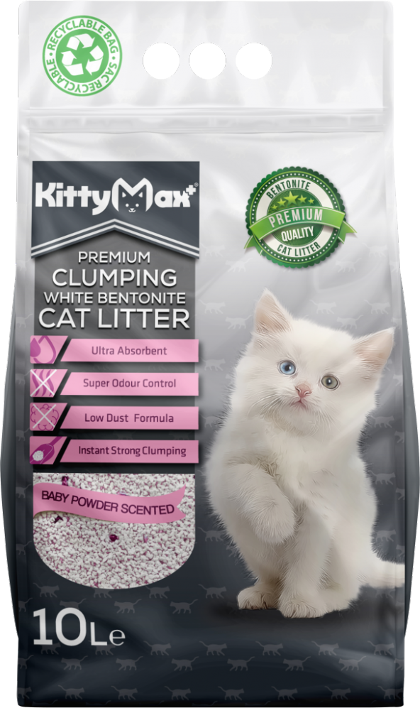 Kittymax KittyMax Bebek Pudra Kokulu İnce Taneli Kedi Kumu 10 lt