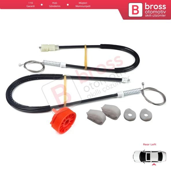 Citroen C3 Pluriel MK1 Cabrio Convertible 2003-2010 İçin Elektrikli Arka Sol Cam Kriko Tamir Seti - Resim 4