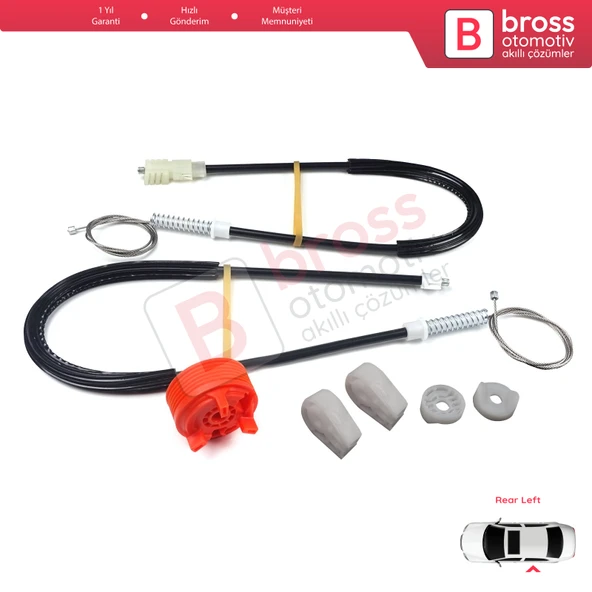 Citroen C3 Pluriel MK1 Cabrio Convertible 2003-2010 İçin Elektrikli Arka Sol Cam Kriko Tamir Seti - Resim 5