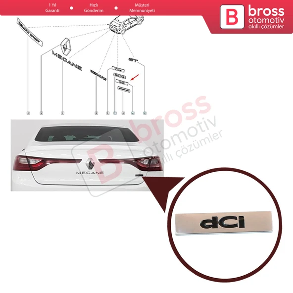 Renault Megane MK4 Talisman için Bagaj dCi Monogram Yazısı 908920356R - 5