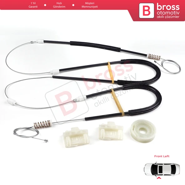 VW Polo MK3 6N1 6N2 Hatchback 1994-2001 4/5 Kapı 6N4837461 İçin Ön Sol Kapı Cam Kriko Tamir Seti - 3