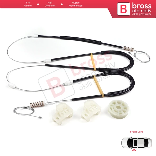 VW Polo MK3 6N1 6N2 Hatchback 1994-2001 4/5 Kapı 6N4837461 İçin Ön Sol Kapı Cam Kriko Tamir Seti - 4