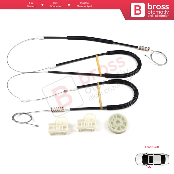 VW Polo MK3 6N1 6N2 Hatchback 1994-2001 4/5 Kapı 6N4837461 İçin Ön Sol Kapı Cam Kriko Tamir Seti - 2