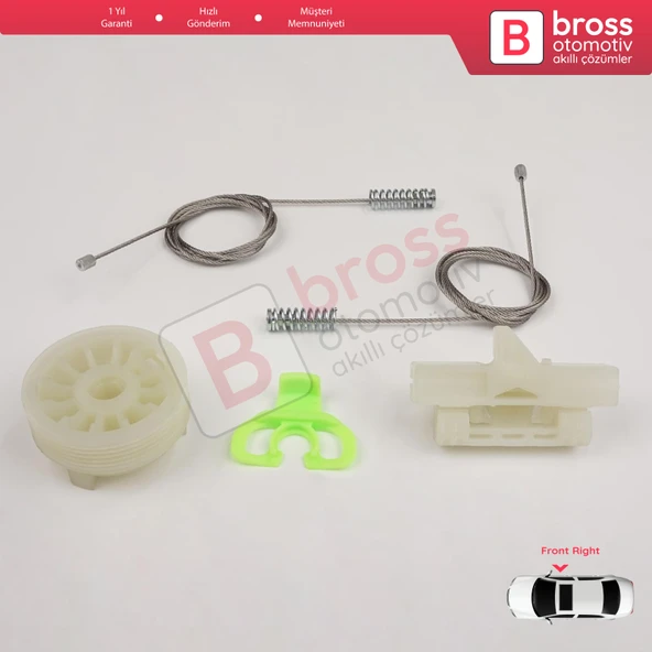 Fiat Punto Grande Evo 3 199 2005-2024 3/5-Kapı 51723315 İçin Elektrikli Ön Sağ Cam Kriko Tamir Seti - Resim 3