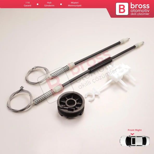 Fiat Albea Siena Palio MK1 171 172 178 1996-16 4/5 Kapı İçin Elektrikli Ön Sağ Cam Kriko Tamir Seti - 3