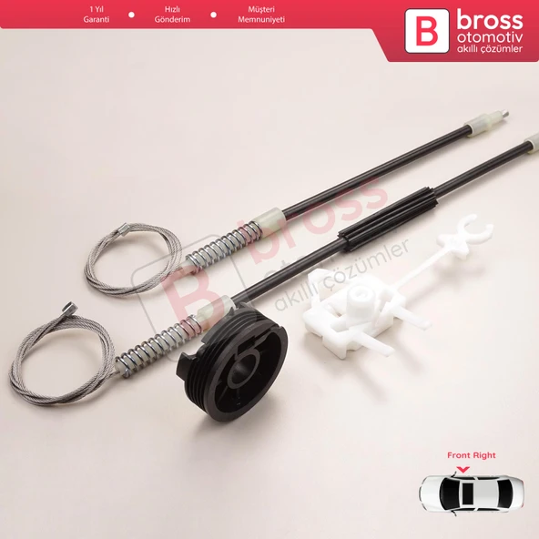 Fiat Albea Siena Palio MK1 171 172 178 1996-16 4/5 Kapı İçin Elektrikli Ön Sağ Cam Kriko Tamir Seti - 5