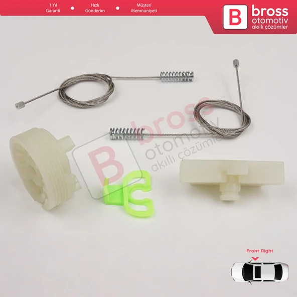 Fiat Punto Grande Evo 3 199 2005-2024 3/5-Kapı 51723315 İçin Elektrikli Ön Sağ Cam Kriko Tamir Seti - Resim 5