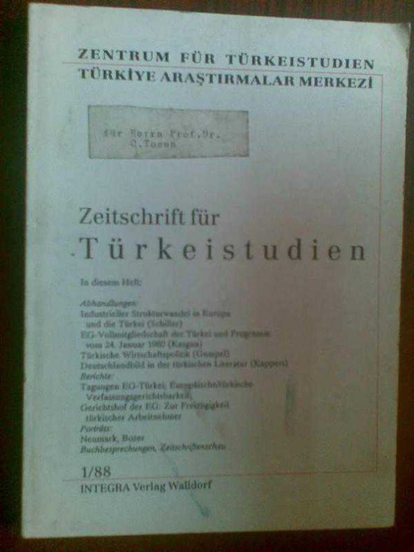 ZEITSCHRIFT FÜR TÜRKEISTUDIEN 1-88 - 1