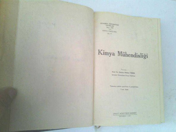 KİMYA MÜHENDİSLİĞİ HALDUN NÜZHET TEREM 1971 -CİLTLİ  - (kitap ikinciel dir)