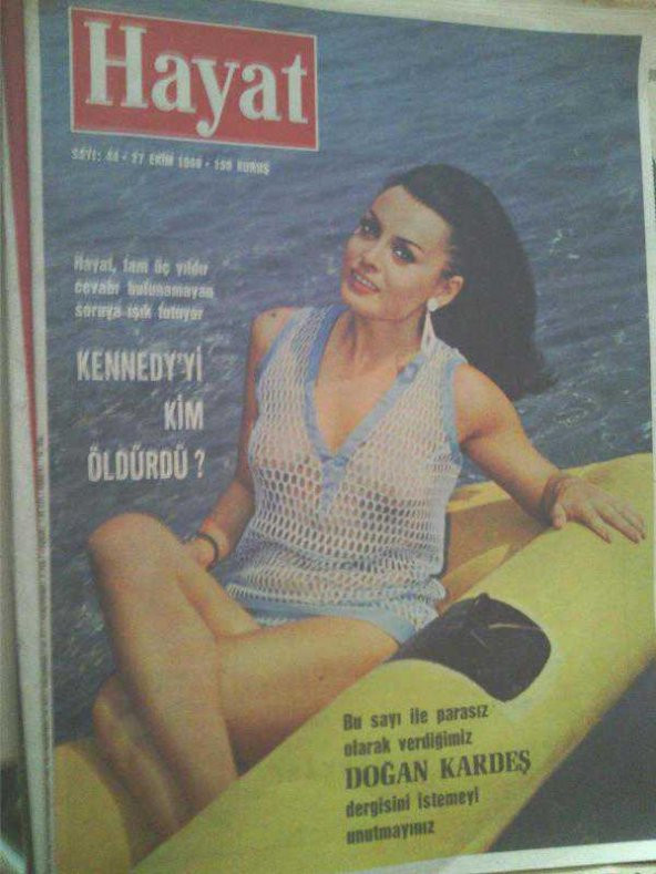 HAYAT 44 27 EKİM 1966 BORİS KARLOFF-SUNA KAN-MARCELLO MASTROİANNİ-ESKİŞEHİRSPOR POSTERİ-TURGAY ŞERE