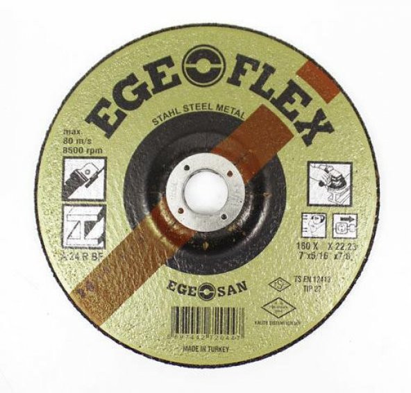 Ege Flex Spiral Taşlama Metal Taşlama Diski 180x6x22 mm - 2