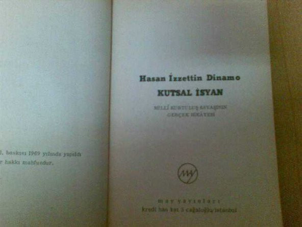 KUTSAL İSYAN HASAN İZZETTİN DİNAMO 1969