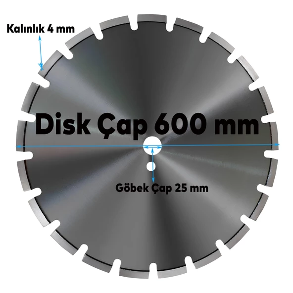 İpek Elmas Bims Briket Biriket Piriket Kesme Testeresi Daire Testere Kesici Disk 600 mm - 2