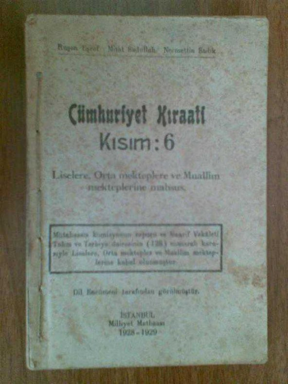 CÜMHURİYET KIRAATİ KISIM:6 1928-1929