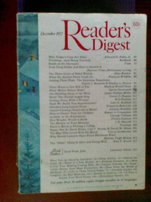 READERS DIEGEST DECEMBER 1972