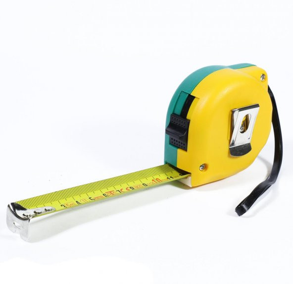 BTS 12296 Şerit Metre Sarı Yeşil Stoplu 5 m x 25 mm - 2