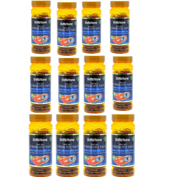 Shiffa Home Black Seed Oil Capsules 1000 Mg 100 Softgel 12 Pieces